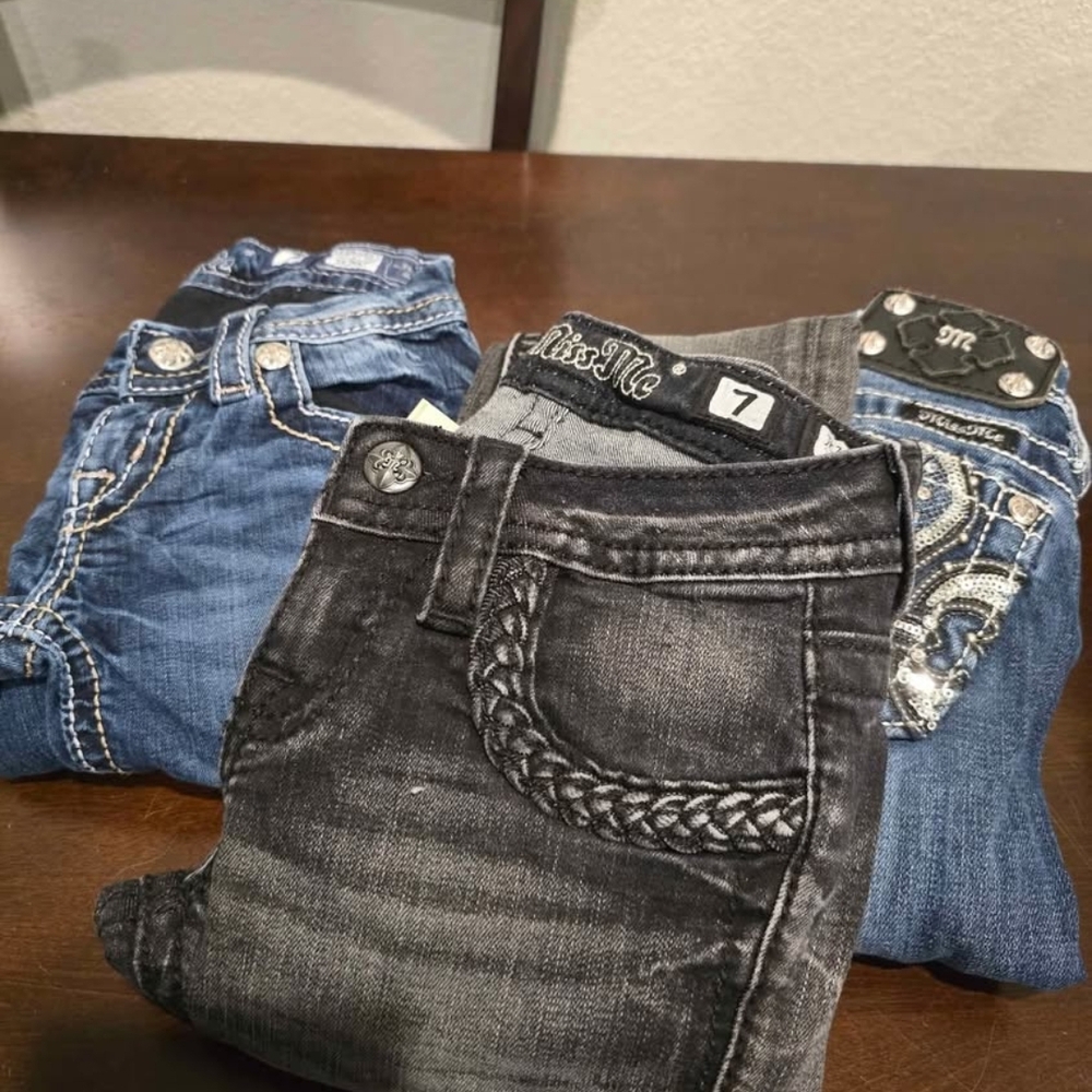 Miss Me Girls Black and Blue Jeans